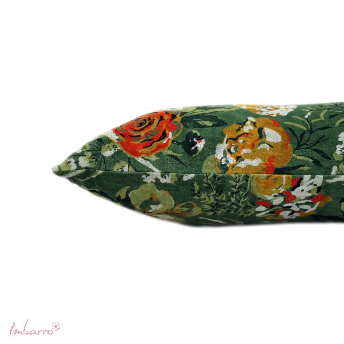 Luxe Groen Fluweel met Bloemenprint