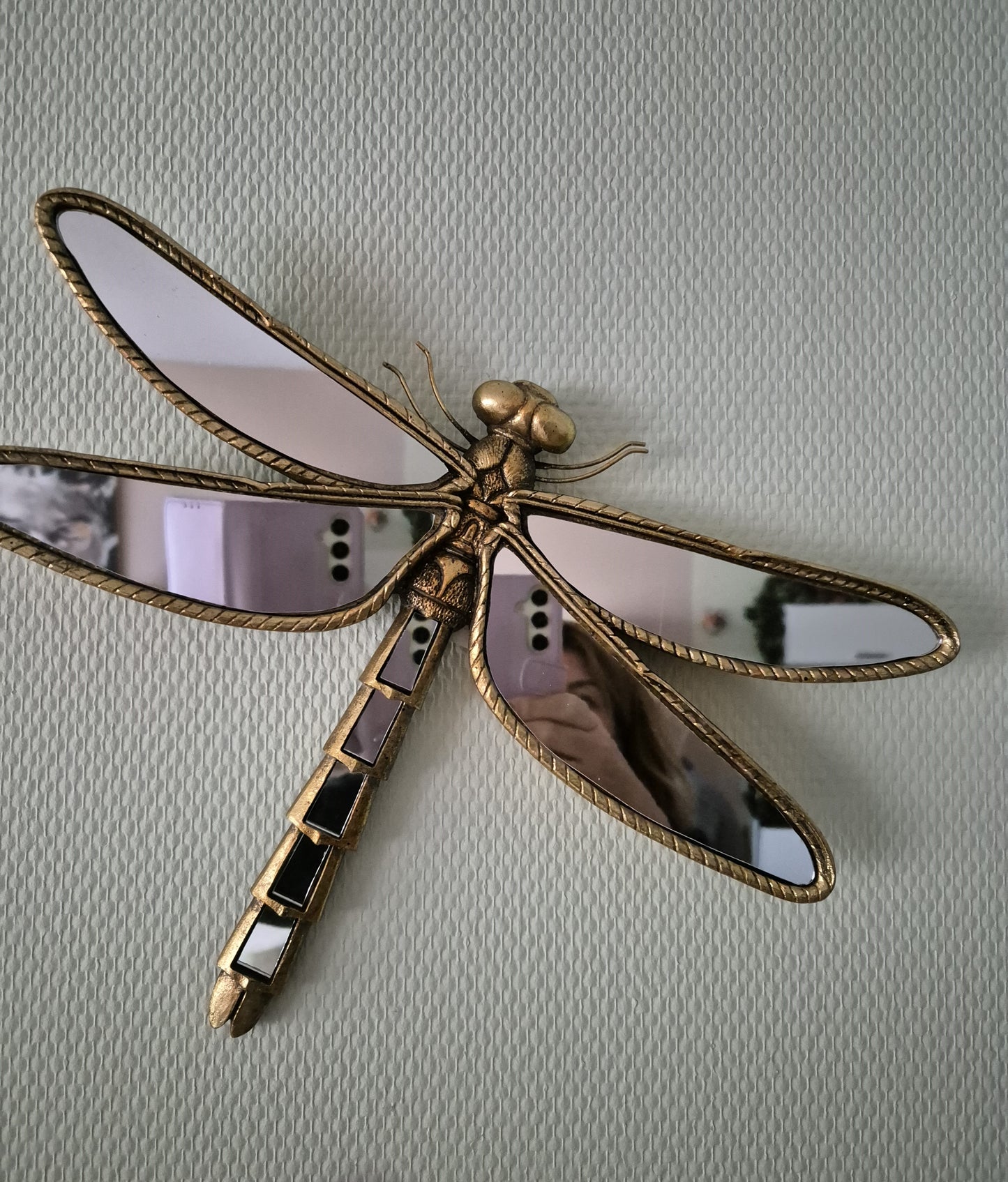 KARE Libelle Spiegel wandobject, polyresin, glas, goud