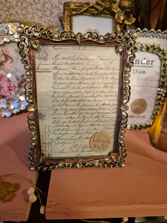 Fotolijst - Strass Rood - 8 x 11,5 cm Foto Formaat - Meander