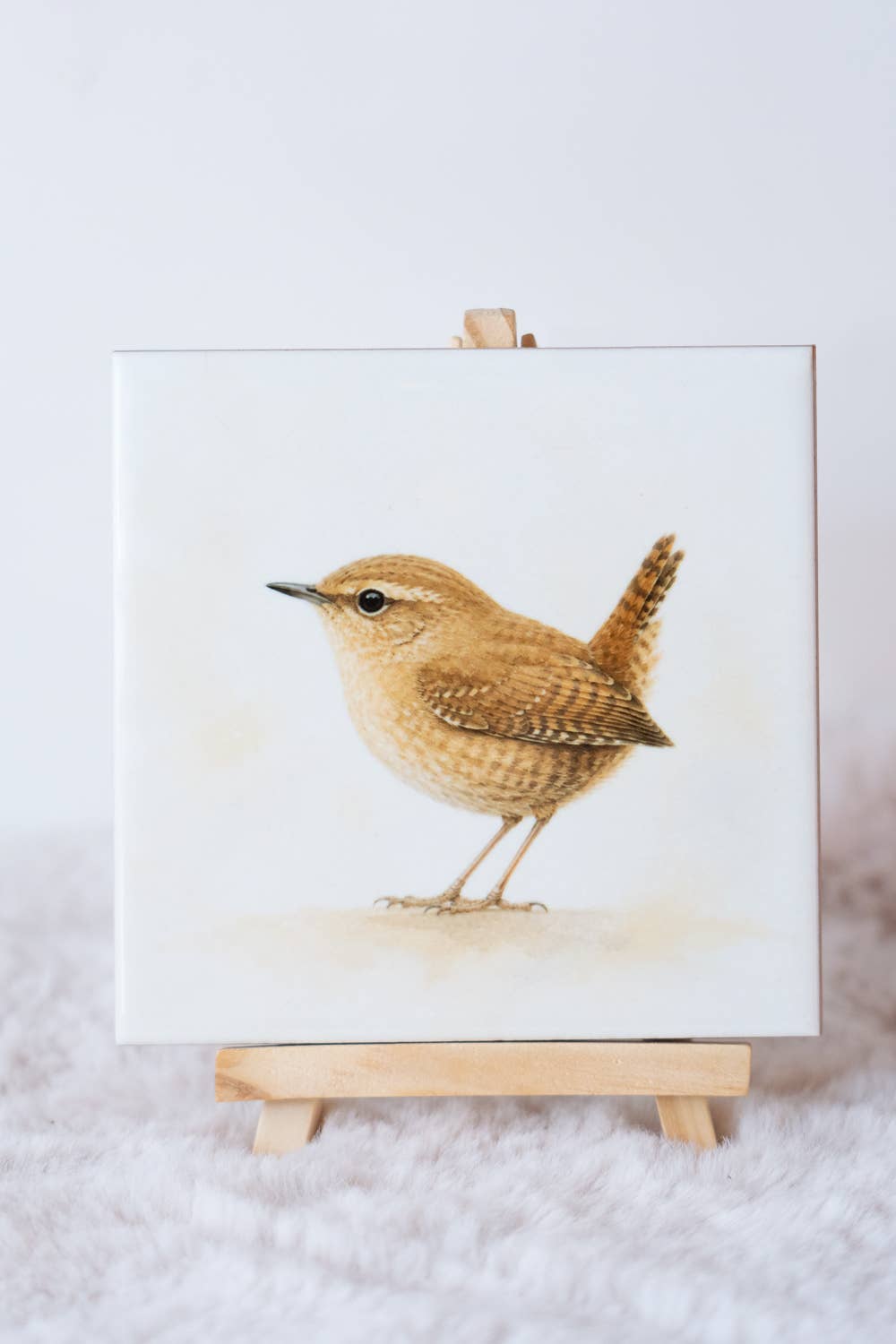 Winterkoning - Handgemaakt Kunst Tegeltje