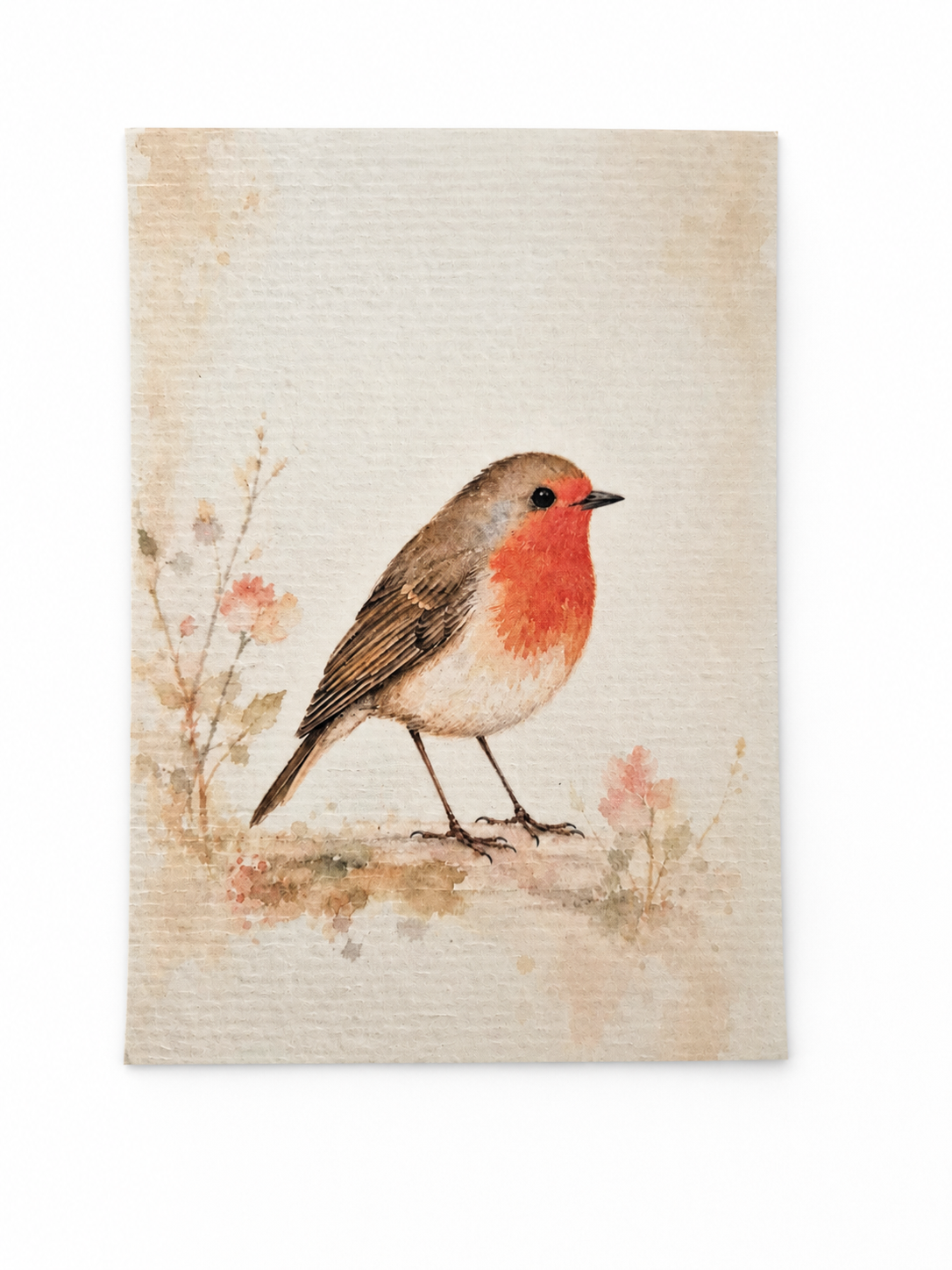 Roodborstje - Handmade Art Card