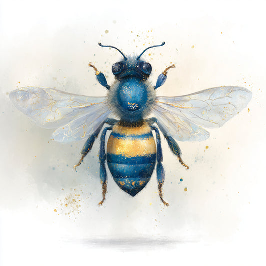 Bij Illustratief en artistiek dierenportret op canvas, unieke vintage en fine-art stijl