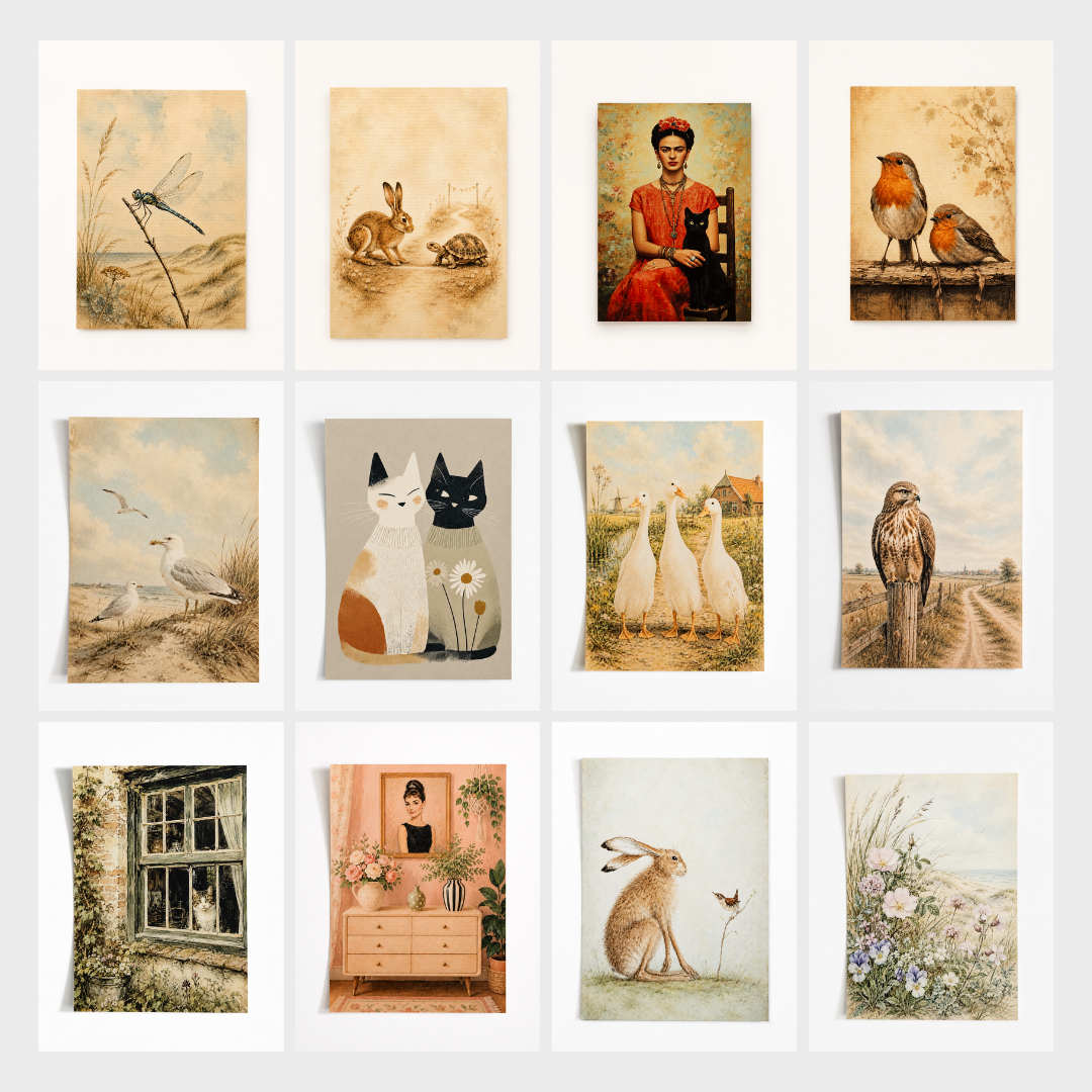 Appelvink in Hollands Landschap - Handmade Art Card