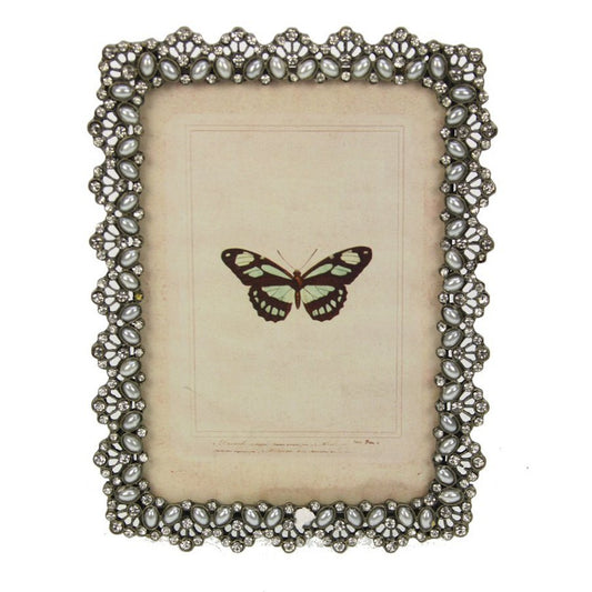 Fotolijstje met strass en parel 11 x 14,5 cm Meander