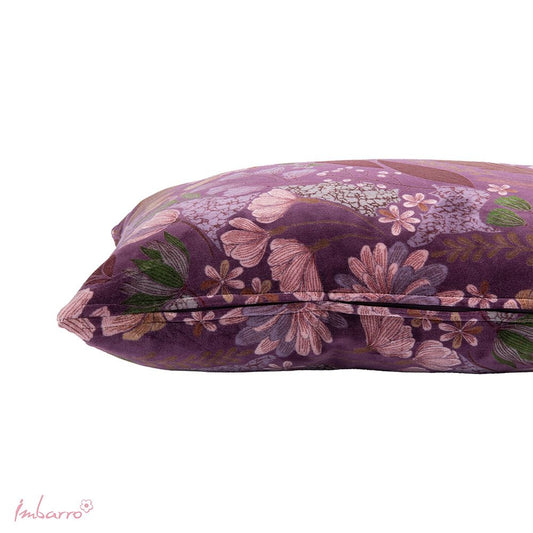 Imbarro Maye Purple sierkussen – paarse bloemenprint fluweel (40x60 cm)