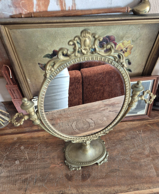 Vintage Messing Make-up Spiegel