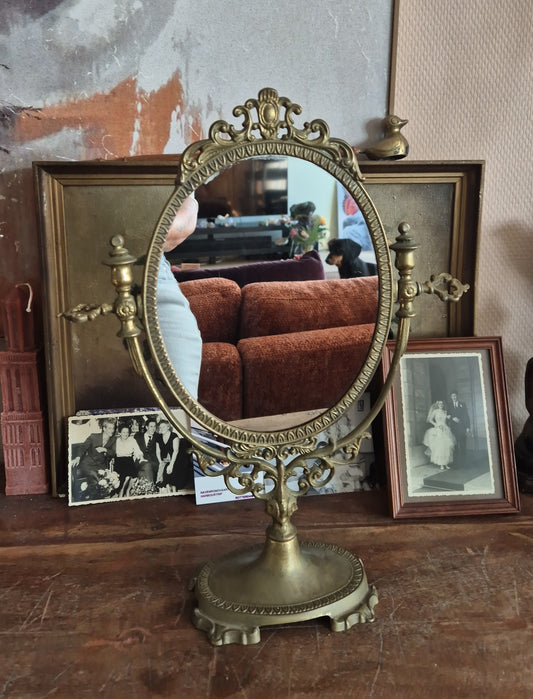 Vintage Messing Make-up Spiegel