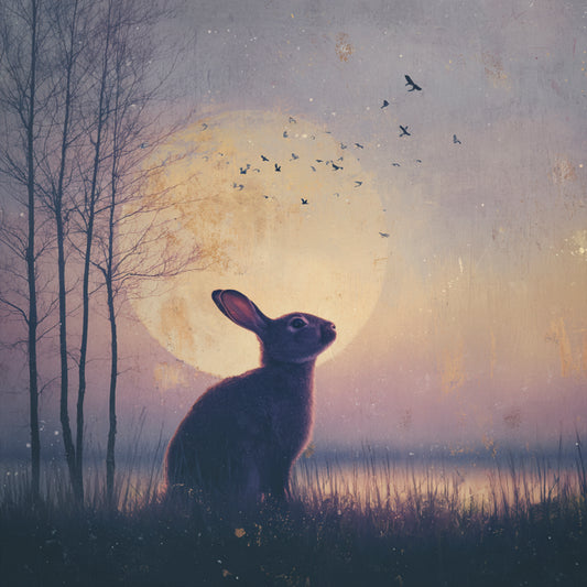 Illustratief en artistiek dierenportret op canvas, unieke vintage en fine-art stijl