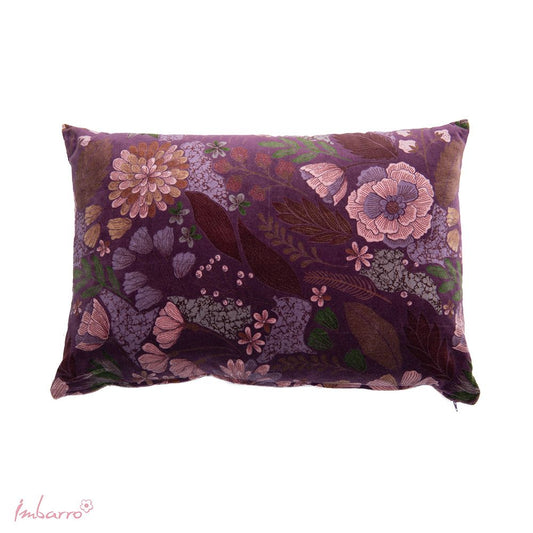 Imbarro Maye Purple sierkussen – paarse bloemenprint fluweel (40x60 cm)