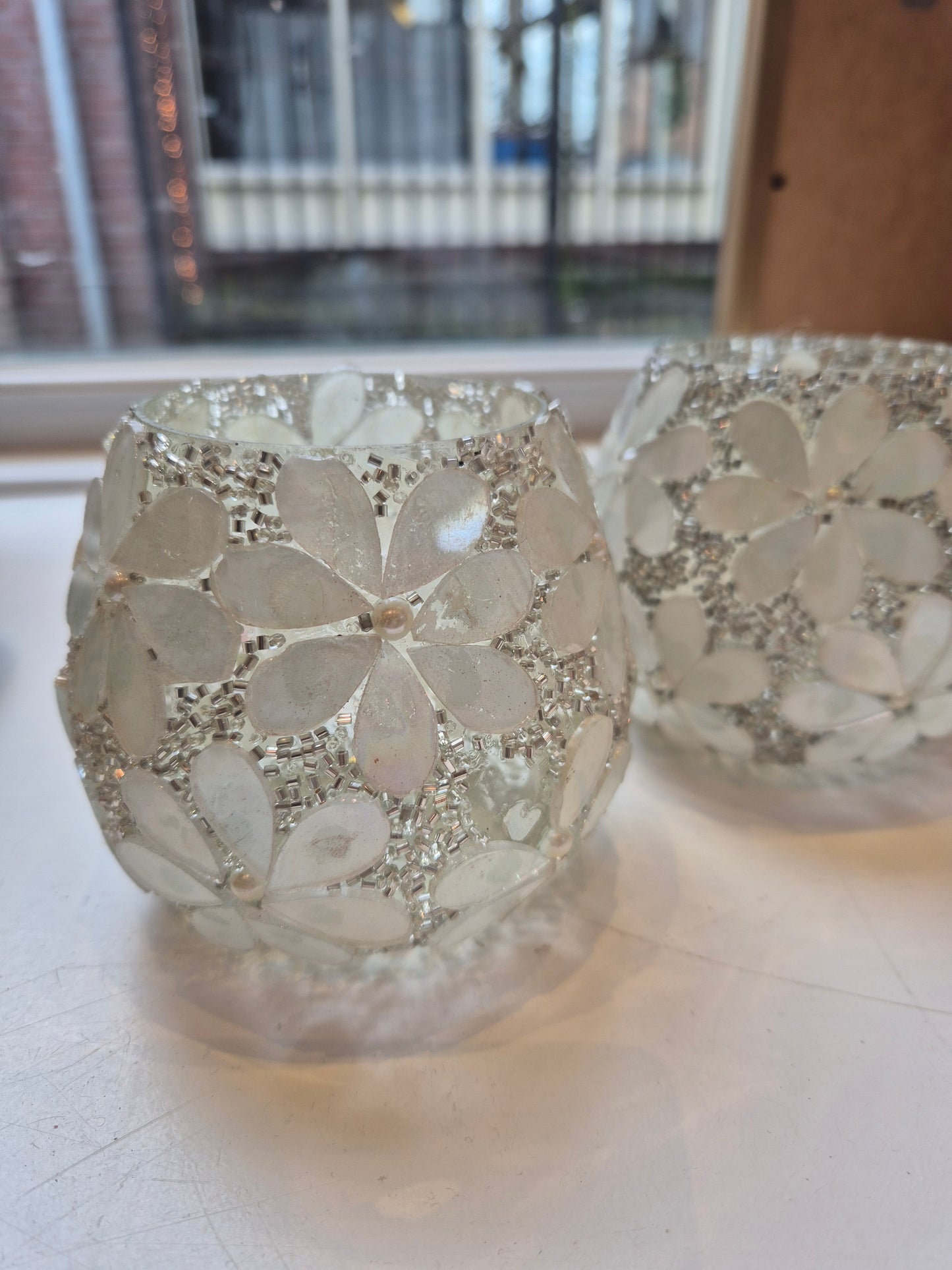 Theelichthouder Glas - Zilver