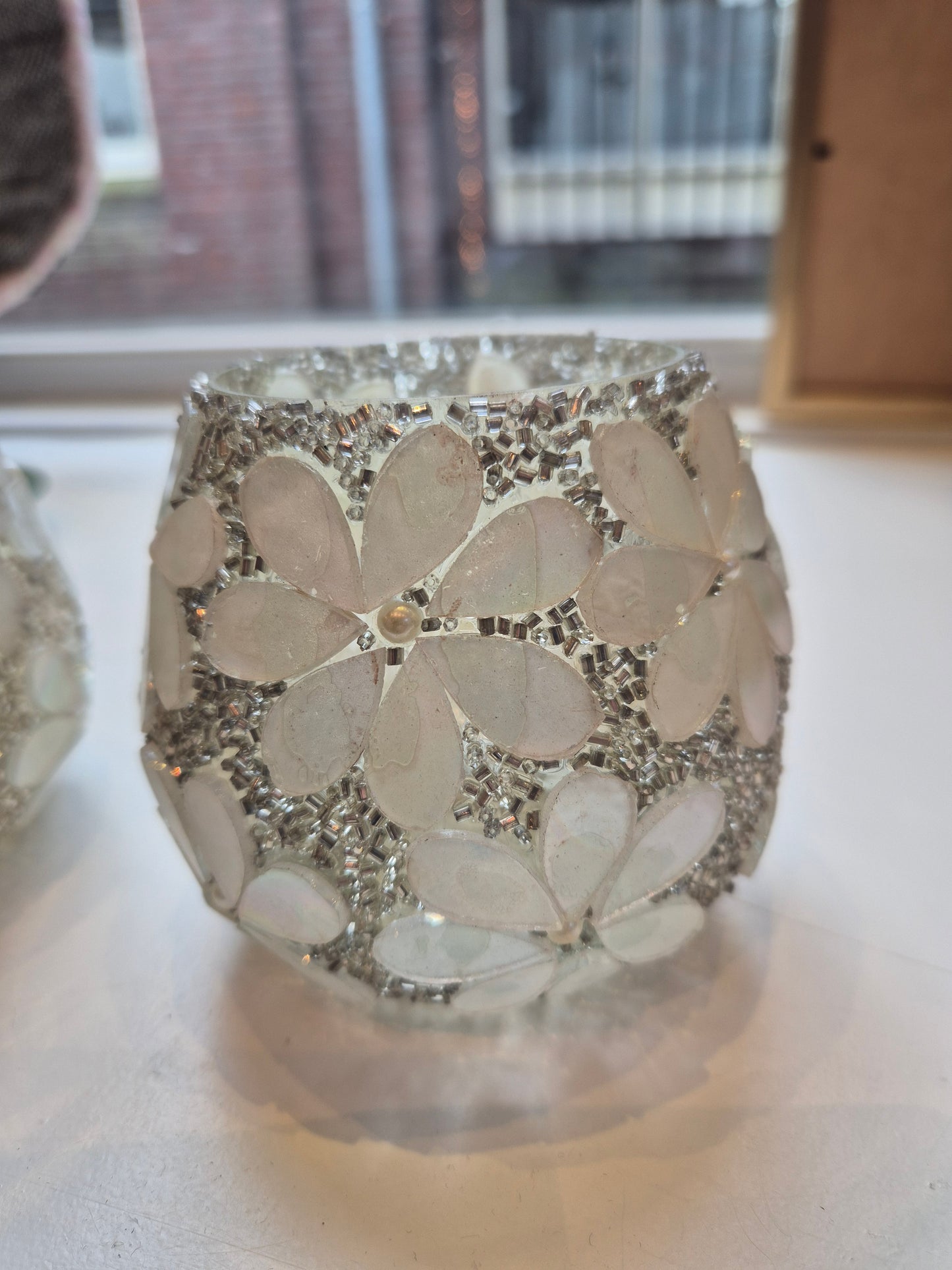 Theelichthouder Glas - Zilver