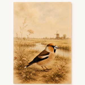 Appelvink in Hollands Landschap - Handmade Art Card