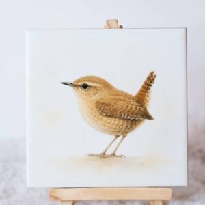 Uil bij nacht - Handgemaakt Kunst Tegeltje