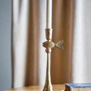 Kandelaar met vismotief – Messingkleurig | Creative Collection