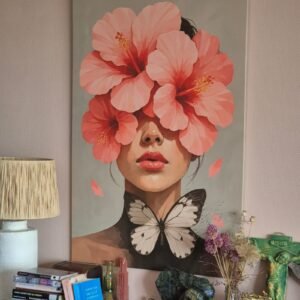 Vrouwelijk Portret in Bloei canvas 120 x 90